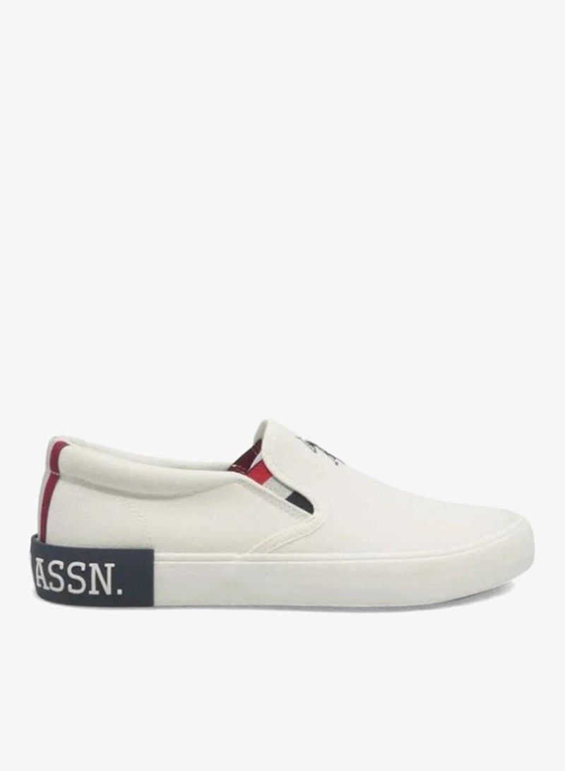 U.S. Polo Assn. Men’s White TOMAN GLB 6FX Slip-On Sneakers – Stylish Casual Canvas Shoes for Everyday Comfort - Image 1