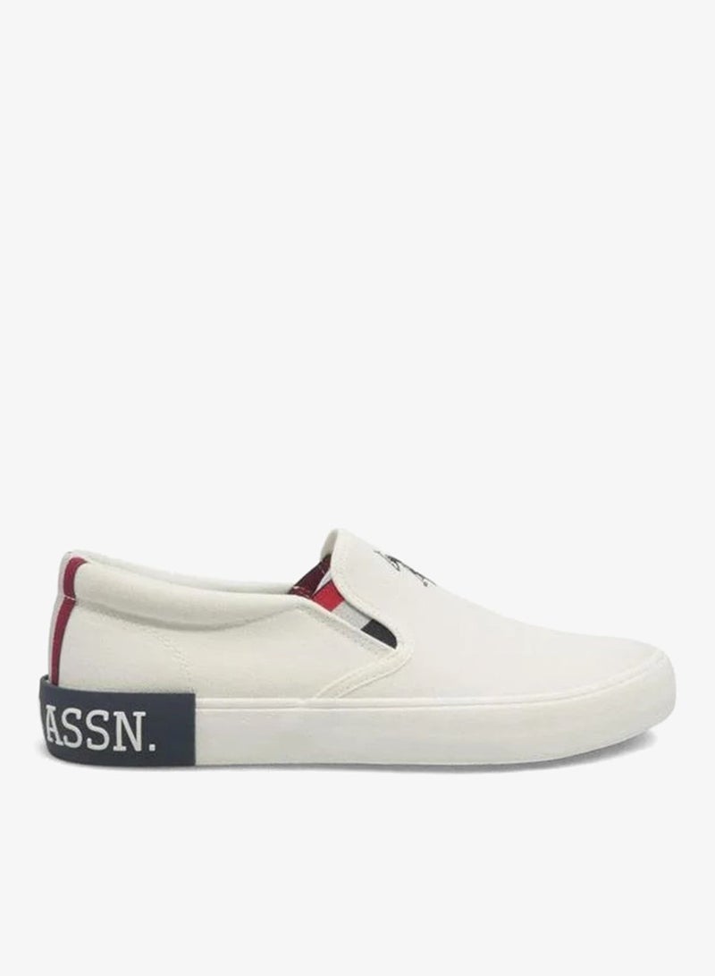 U.S. Polo Assn. Men’s White TOMAN GLB 6FX Slip-On Sneakers – Stylish Casual Canvas Shoes for Everyday Comfort - Image 2