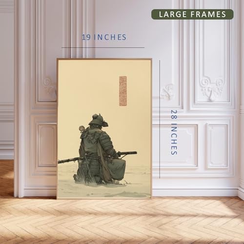 Gamya Framed Japan Samurai Theme Wall Painting Posters For Office, Living Room, Bedroom Wall Decor - Japanese Japandi Samurai Aesthetic Room Decor (Tiger & Samurai, 19x29 Inches, Framed) - Image 4