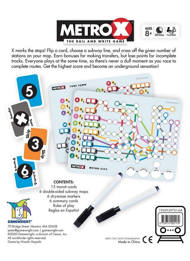 Gamewright - Metro X The Rail & Write Game - Image 1