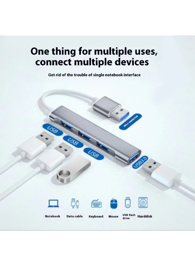 2-in-1 USB 3.0 Hub Dock | Laptop Expansion Splitter | Type-C & Type-A Dual Ports | 4-Port USB Hub - Image 3