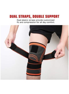 Umiwin 2-Piece Knee Brace Compression Knee Pad Knee Sleeve for Men & Women Knee Support Running Cycling Basketball with Adjustable Strap Wrap  - Image 3