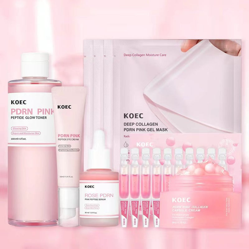 Koec Pdrn Skincare Set Single-Use Essence 10-Pack Multi-Peptide English Face Cream Essence Eye Cream Mask - Image 2