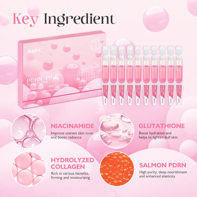Koec Pdrn Skincare Set Single-Use Essence 10-Pack Multi-Peptide English Face Cream Essence Eye Cream Mask - Image 5