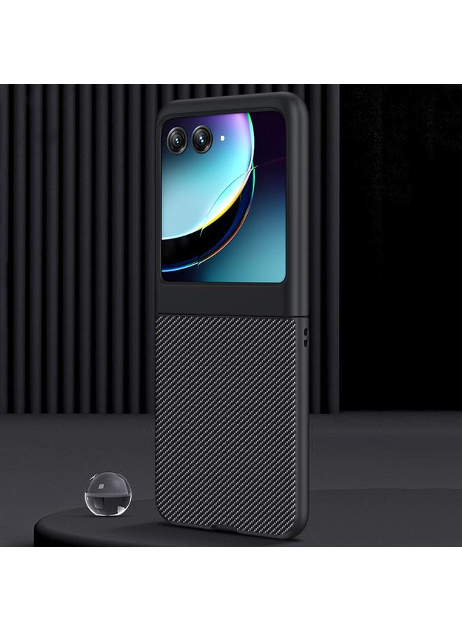 اس-توب جراب لهاتف Motorola Razr 40 جراب هاتف فائق النحافة مصنوع من ألياف الكربون مطبوع عليه نسيج - Image 2