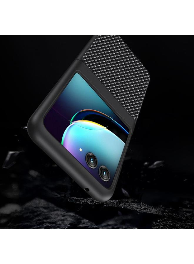 اس-توب جراب لهاتف Motorola Razr 40 جراب هاتف فائق النحافة مصنوع من ألياف الكربون مطبوع عليه نسيج - Image 4