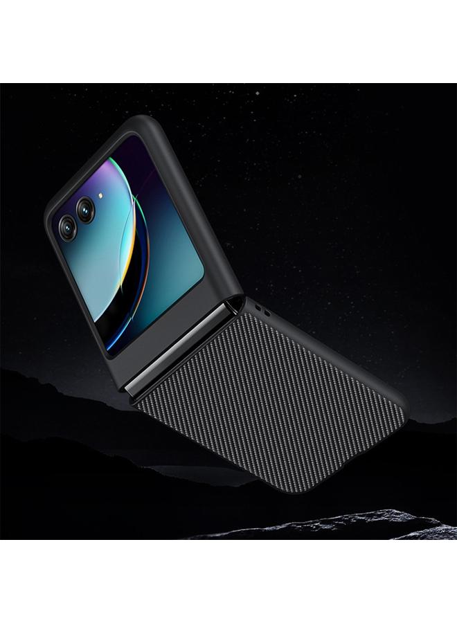اس-توب جراب لهاتف Motorola Razr 40 جراب هاتف فائق النحافة مصنوع من ألياف الكربون مطبوع عليه نسيج - Image 3