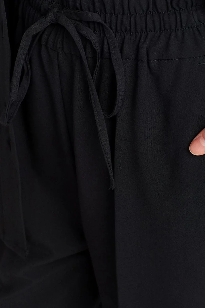 Dilvin Black DILVIN Wide-Leg Jersey Trousers for Women | Best Price UAE