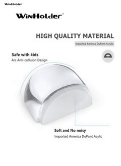 WinHolder Winholder,Doorstop, Wall Protection Self-Adhesive Door Stopper for Door Buffer Floor Stop Shock Absorbent Wall Bumper for The Home and Office Wall Protector - Clear 4pcs,plastic Material, Strong Self-  - Image 2