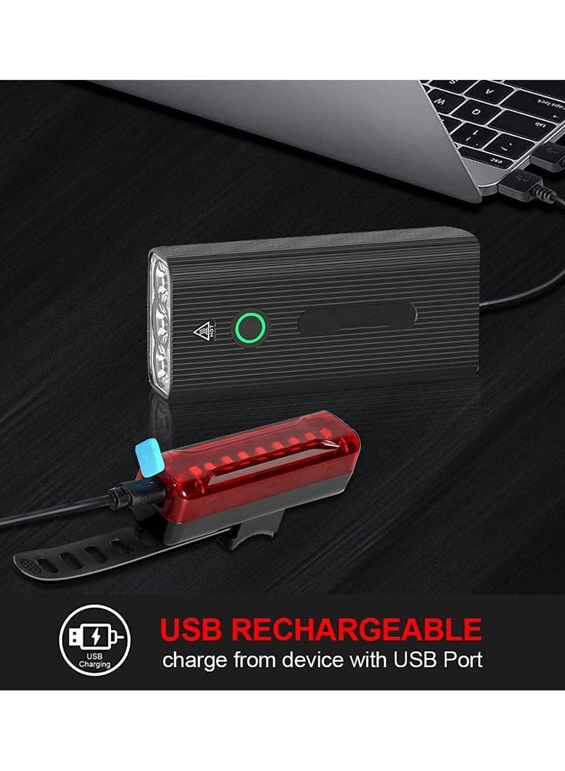 SYOSI Bike Lights Front and Back, 1200 Lumens USB Rechargeable Bright 3 LED Bike Lights for Night Riding with Power Bank Function,IPX5 Waterproof for All Bikes - Image 4