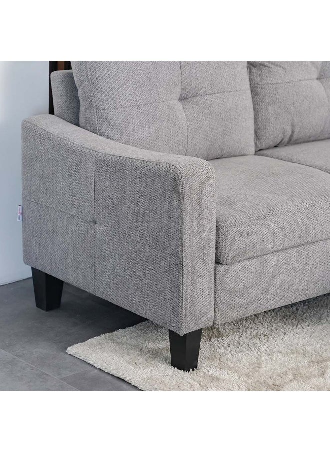DANUBE HOME Supreme 2 Seater Fabric Sofa Modern Design Two Seat Sofas Comfortable Living Room Furniture L151Xw80Xh88Cm - Grey  - Image 3