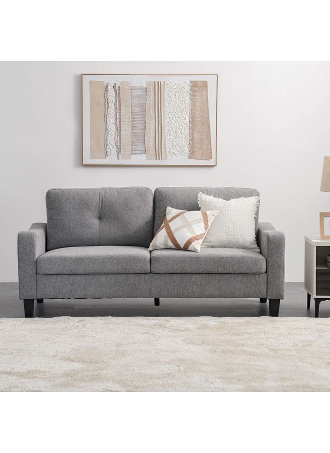 DANUBE HOME Supreme 2 Seater Fabric Sofa Modern Design Two Seat Sofas Comfortable Living Room Furniture L151Xw80Xh88Cm - Grey  - Image 2