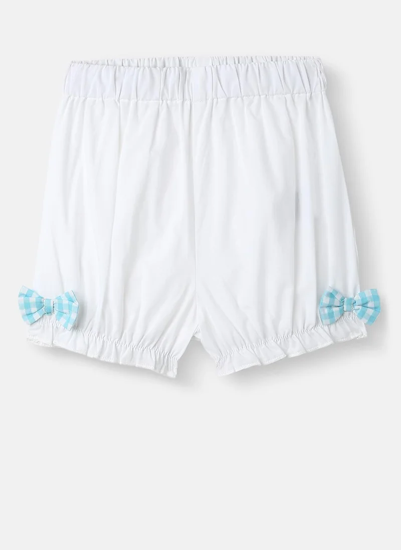 نوتيناتي Nautinati Girls' Yarn Dyed Print Top and Pants Set with Lace Panel