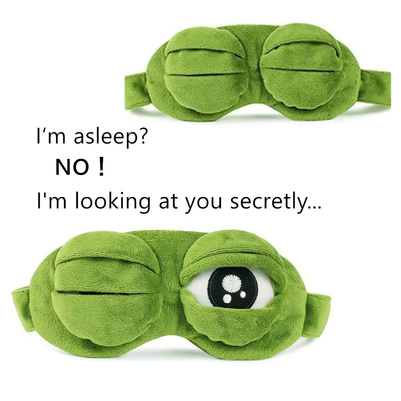 bumsufon Sleep Masks for Women,Eye Mask for Sleeping,BUMSUFON Night Mask Sad Frog Cute Block Out Light, Soft Comfort Eye Shade Cover for Travel Yoga Nap, Green - Image 3