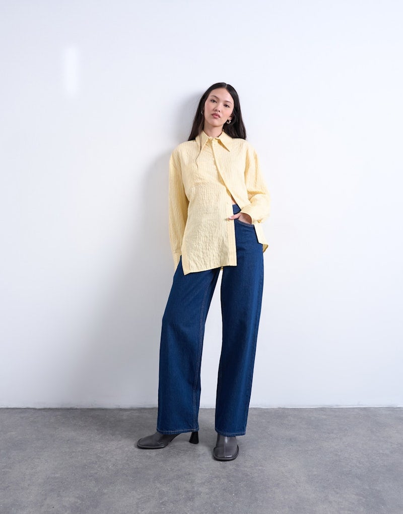 TOPSHOP Casual Long Sleeve Asymmetric Shirt Woven - Image 4