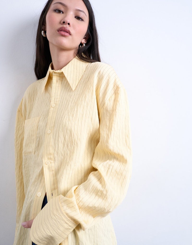 TOPSHOP Casual Long Sleeve Asymmetric Shirt Woven - Image 3