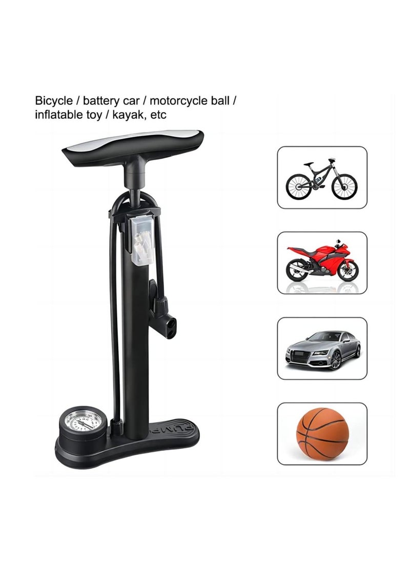 Cool Baby Style COOLBABY Bicycle Floor Pump with Pressure Gauge Bicycle Pump 160 PSI High Pressure Fits Schrader and Presta Valves  - Image 4