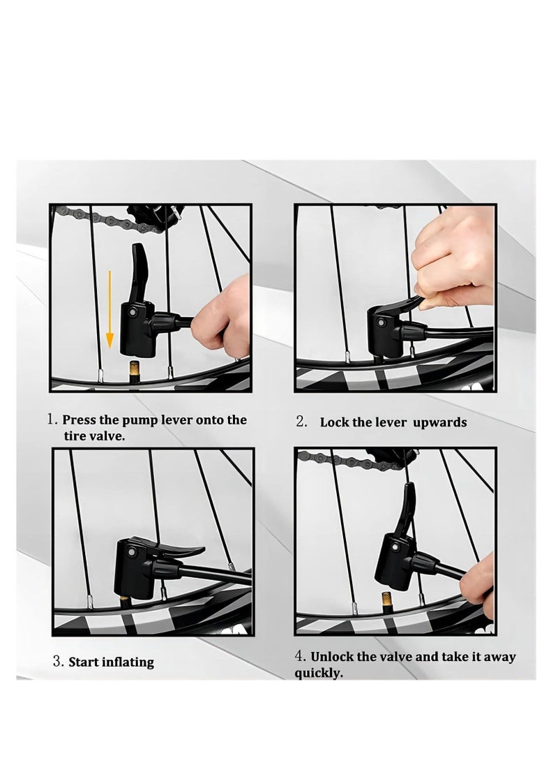 Cool Baby Style COOLBABY Bicycle Floor Pump with Pressure Gauge Bicycle Pump 160 PSI High Pressure Fits Schrader and Presta Valves  - Image 5