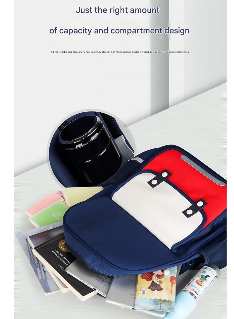 Skycare Lightweight Primary School Backpack with Front Zip Pocket, Mesh Side Pockets, for Grades 3-6 - Image 5