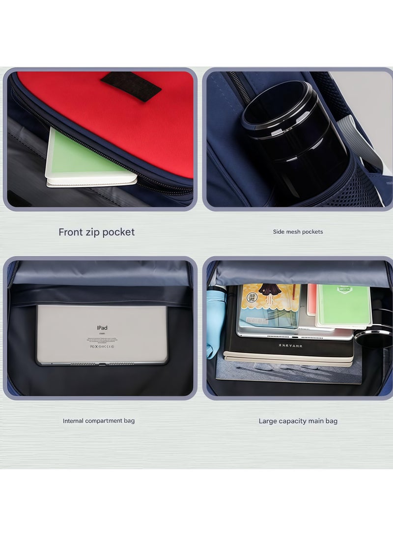 Skycare Lightweight Primary School Backpack with Front Zip Pocket, Mesh Side Pockets, for Grades 3-6 - Image 3