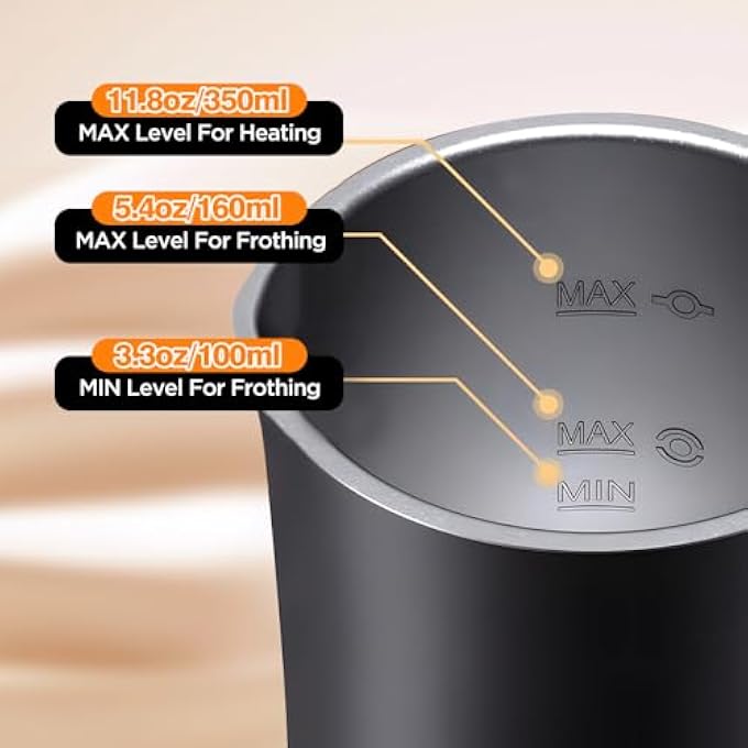 Baeskii Milk Frother 4In1 Electric Milk Steamer Automatic Hot And Cold Foam Maker And Milk Warmer For Latte Cappuccinos Macchiato 400W 2025 Newest Black - Image 3