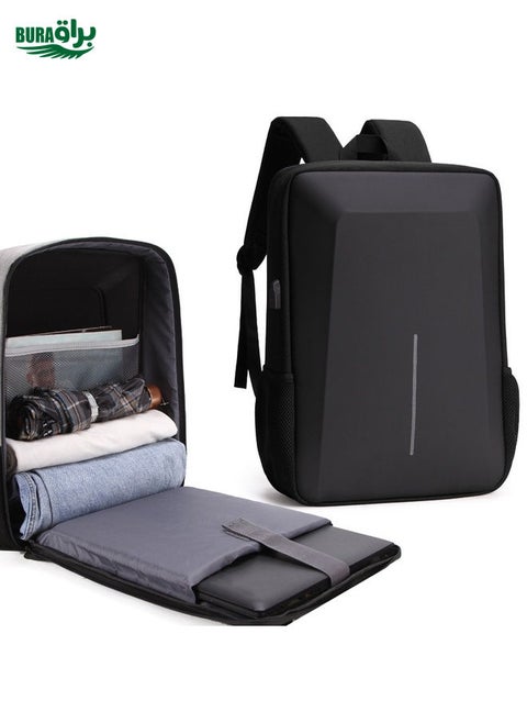 Men Business Shoulder USB External Interface Computer Bag, Color: 8001-J Black