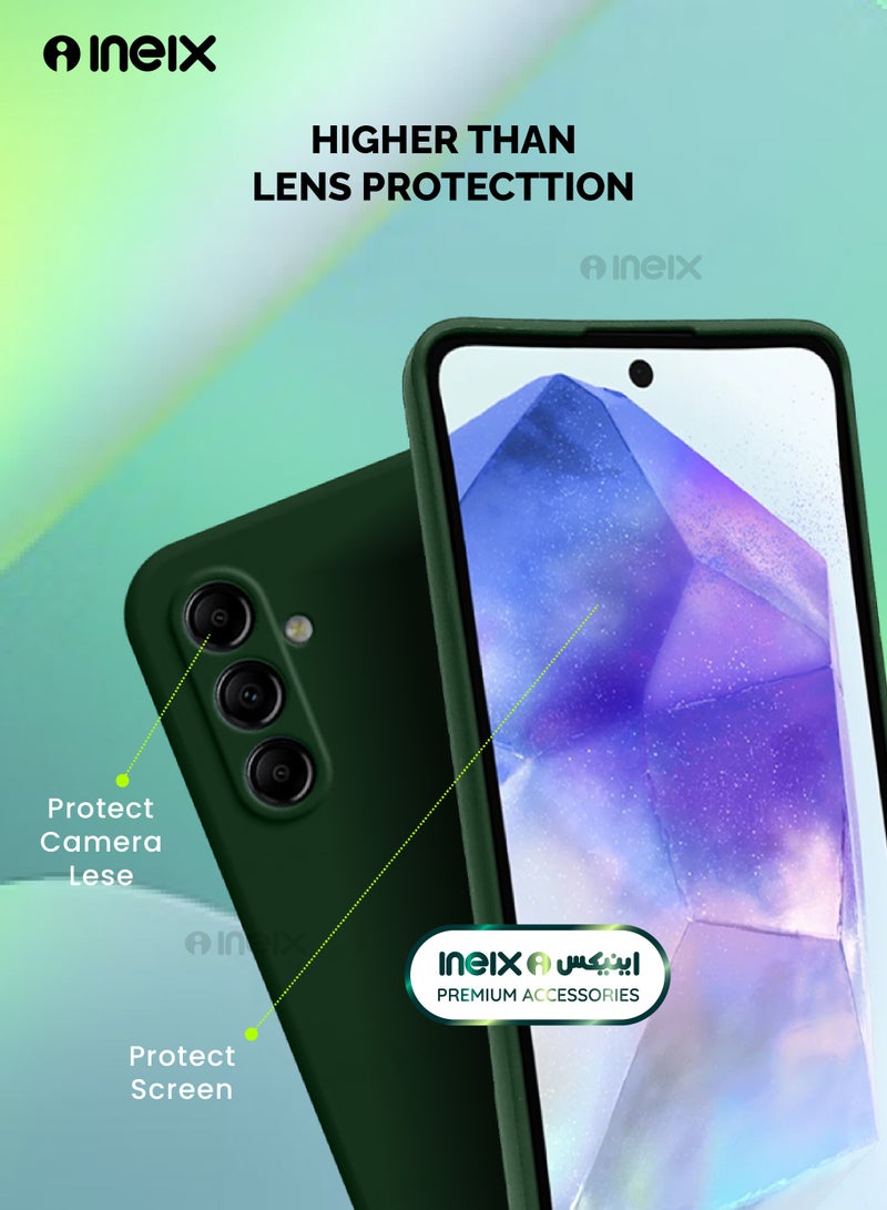 إينيكس جراب سيليكون فاخر مرن متوافق لهاتف سامسونج جالكسي ايه55 5 جي-أخضر - Image 4