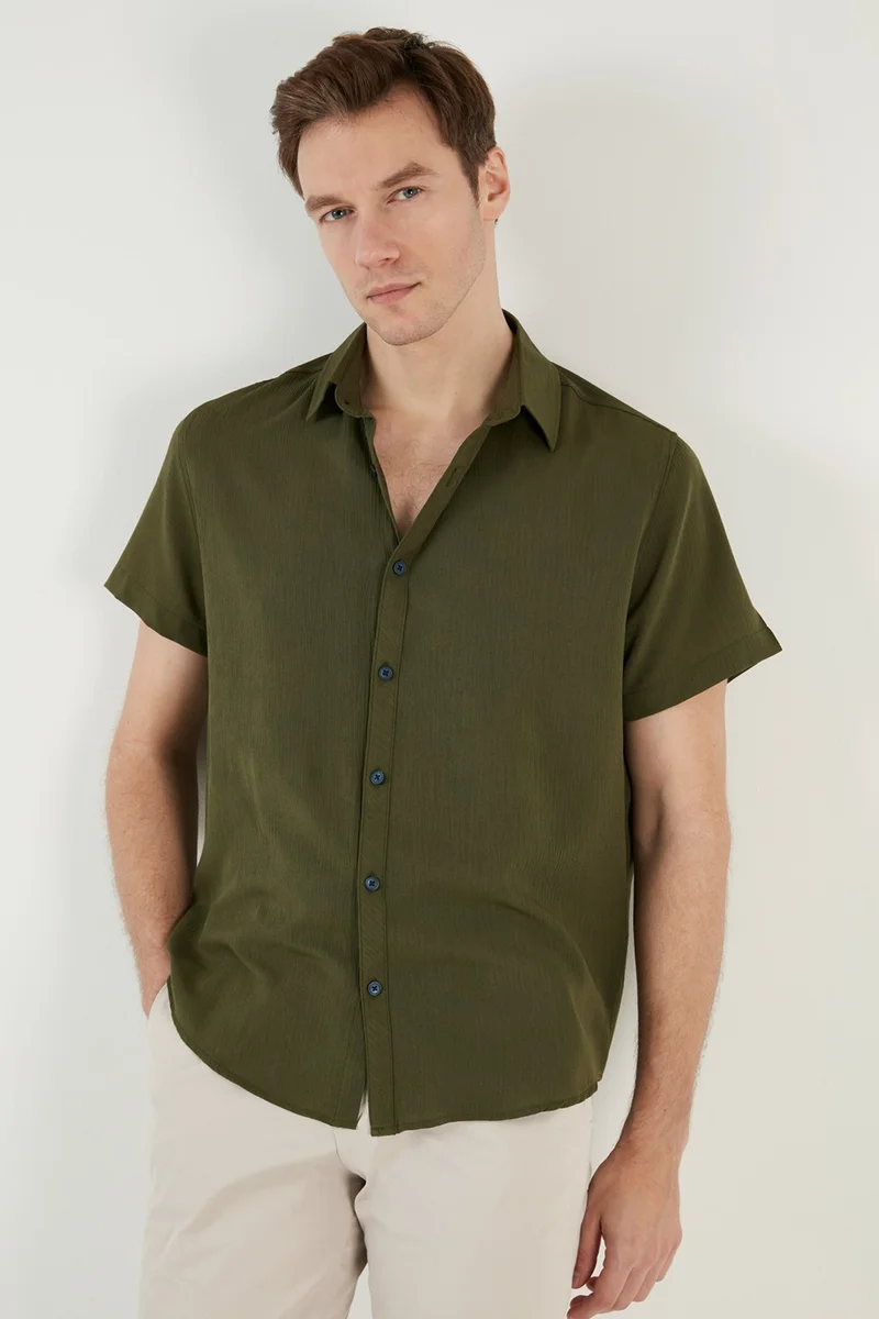Buratti Cotton Blend Short Sleeve Regular Fit Shirt Men's Shirt CF23S113139