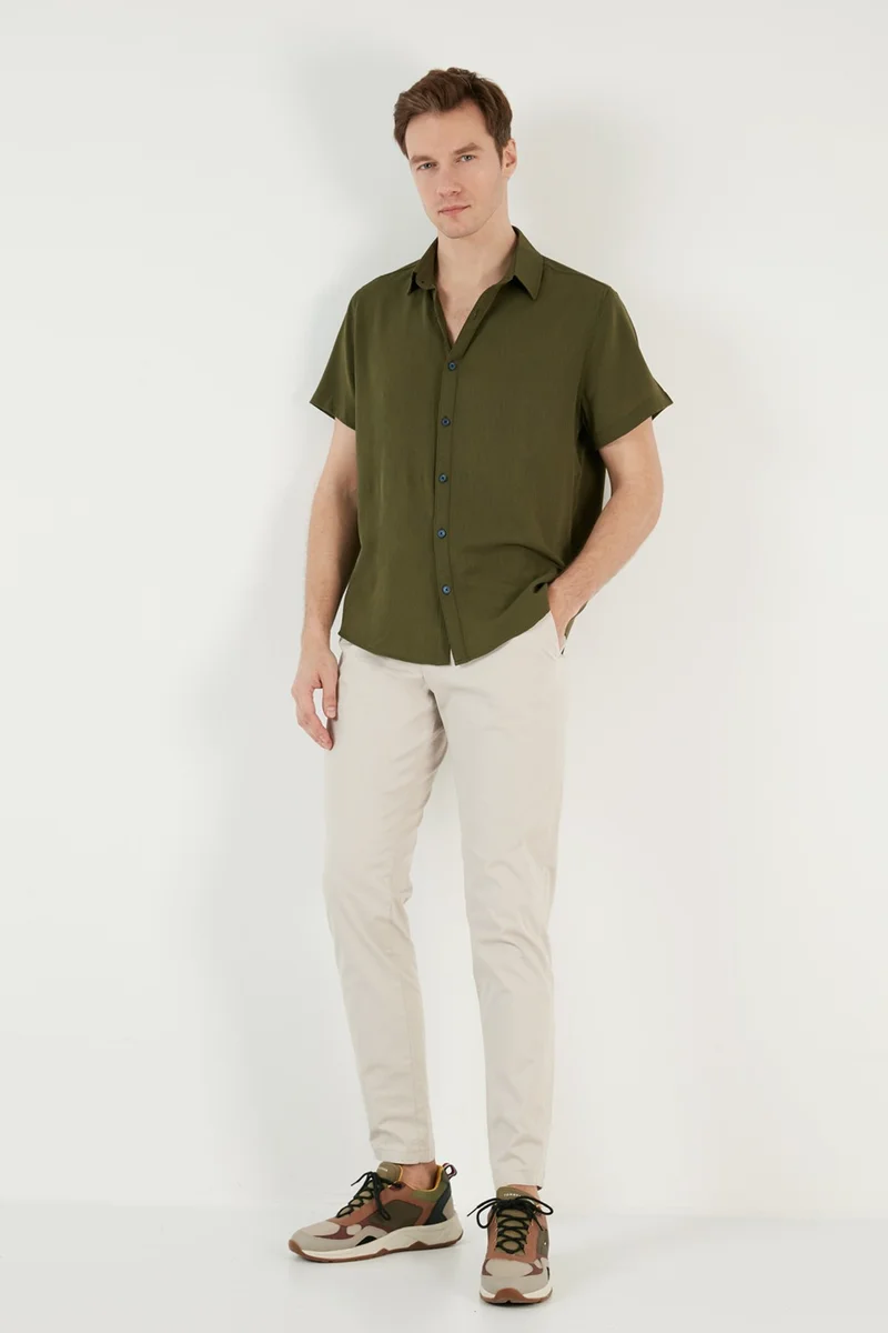 Buratti Cotton Blend Short Sleeve Regular Fit Shirt Men's Shirt CF23S113139