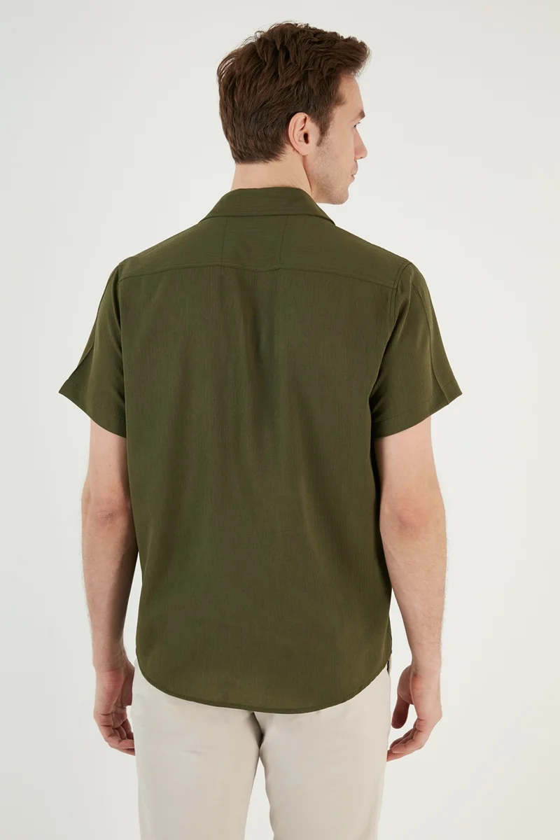 Buratti Cotton Blend Short Sleeve Regular Fit Shirt Men's Shirt CF23S113139