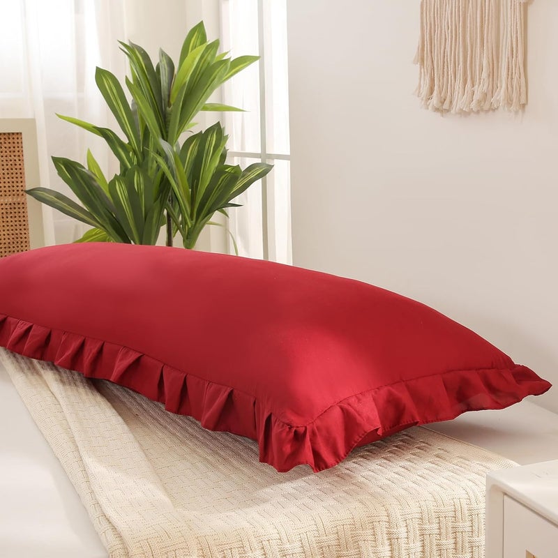 Merryword غطاء وسادة بلون أخضر زيتوني، مقاس 20×54 بوصة، تصميم شيك وأنيق، غطاء وسادة لطيف (لون أخضر زيتوني) - Image 5