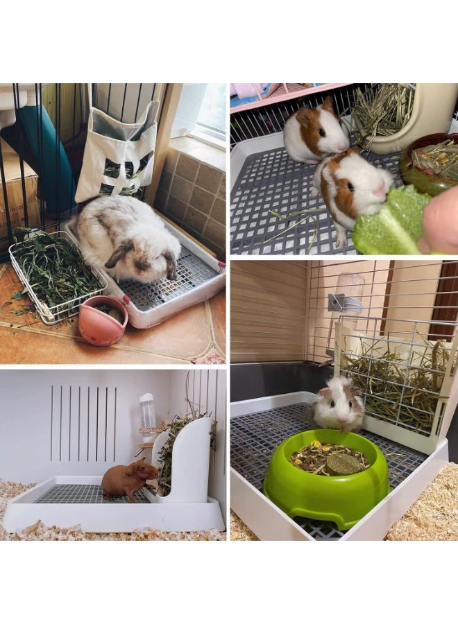 Meetion Guinea Pig Litter Pan, Rabbit Litter Box with Grate Plastic Small Animals Corner Tray Toilet Potty Trainer for Bunny Chinchilla Guinea Pigs Ferret Hedgehog - Image 2