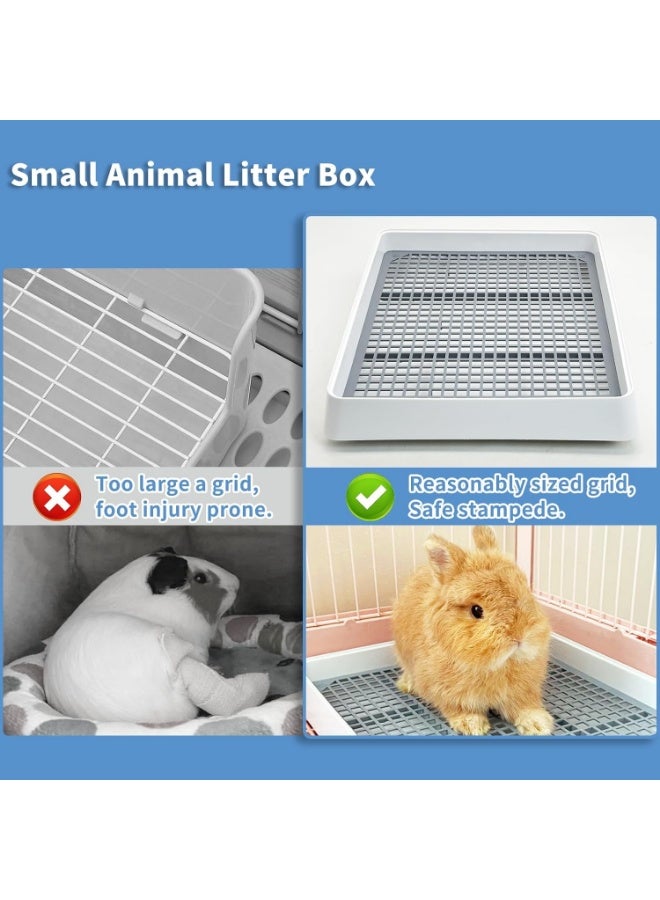 Meetion Guinea Pig Litter Pan, Rabbit Litter Box with Grate Plastic Small Animals Corner Tray Toilet Potty Trainer for Bunny Chinchilla Guinea Pigs Ferret Hedgehog - Image 5