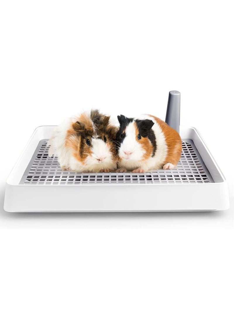 Meetion Guinea Pig Litter Pan, Rabbit Litter Box with Grate Plastic Small Animals Corner Tray Toilet Potty Trainer for Bunny Chinchilla Guinea Pigs Ferret Hedgehog - Image 1