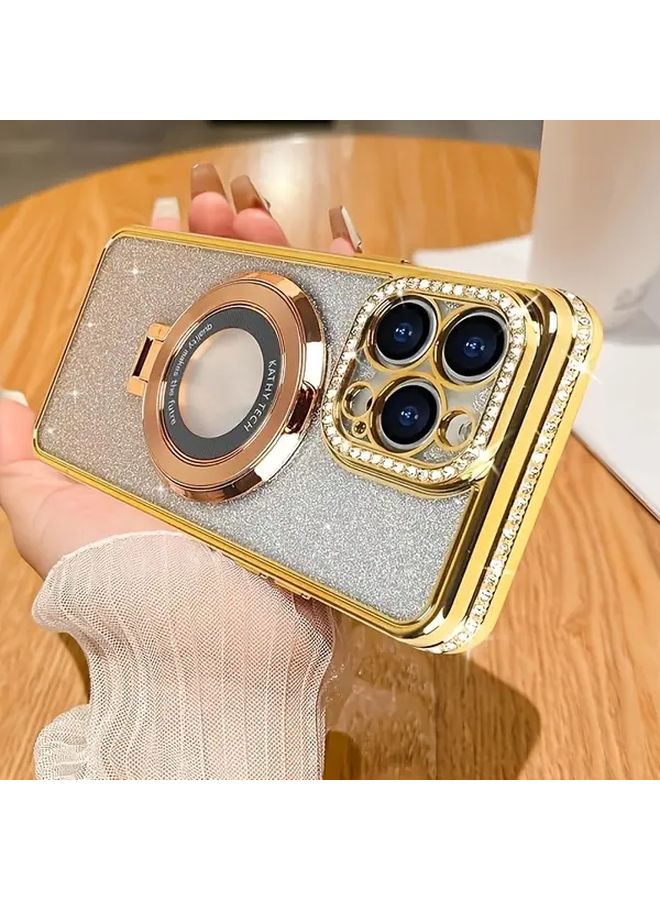 Magnetic Luxury Flash Diamond Phone Case For IPhone 16 Pro Max Black Magsafe Compatible - Image 5