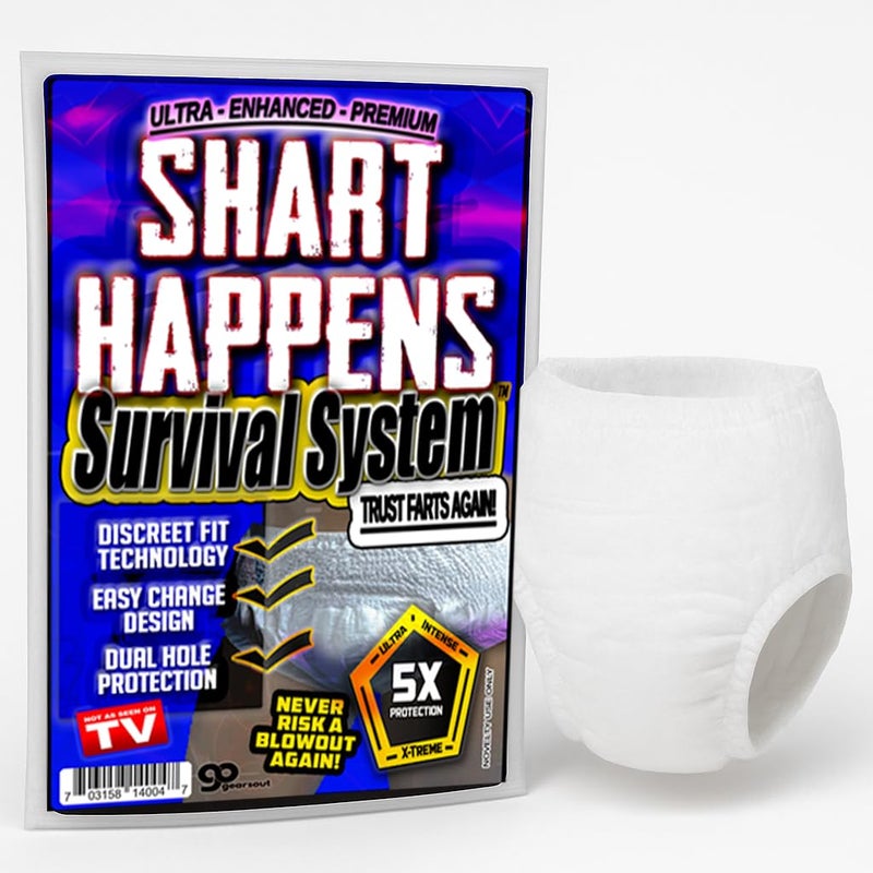 Gears Out Shart Happens Survival System Funny Gag Gift Adult Diaper Kit Extreme Blowout Protection White Elephant Party Birthday Christmas Office Prank Essential - Image 4