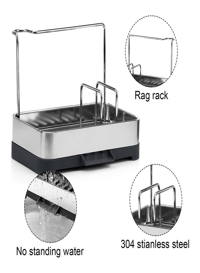 Boperzi Kitchen Sink Caddy Organiser, Sponge Holder for Kitchen, Dish Organizer Brush Holder Tray Stainless Steel, Cleaning Caddy for Sponges Scrubbers Holders, 12.8 X 20.2 X 15.7 Cm - Image 4