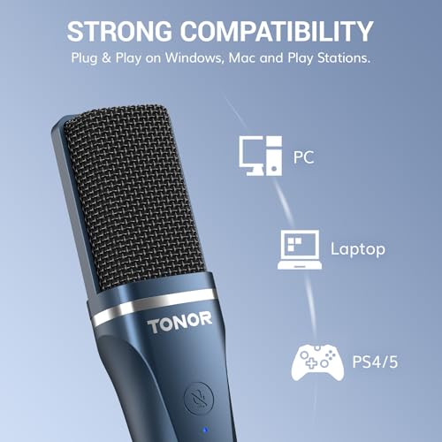 TONOR USB Gaming Microphone, Computer Condenser PC Mic with Tripod Stand & Pop for Streaming, Podcasting, Vocal Recording, Compatible with iMac PC Laptop Desktop Windows Computer, TC-777 - Image 5