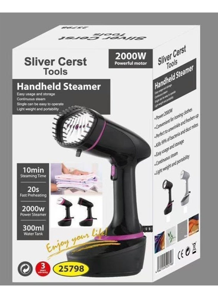 SILVER CREST 2000W Handheld Garment Steamer, Model 25798, Fast Heating with 300ml Water Tank - Image 1