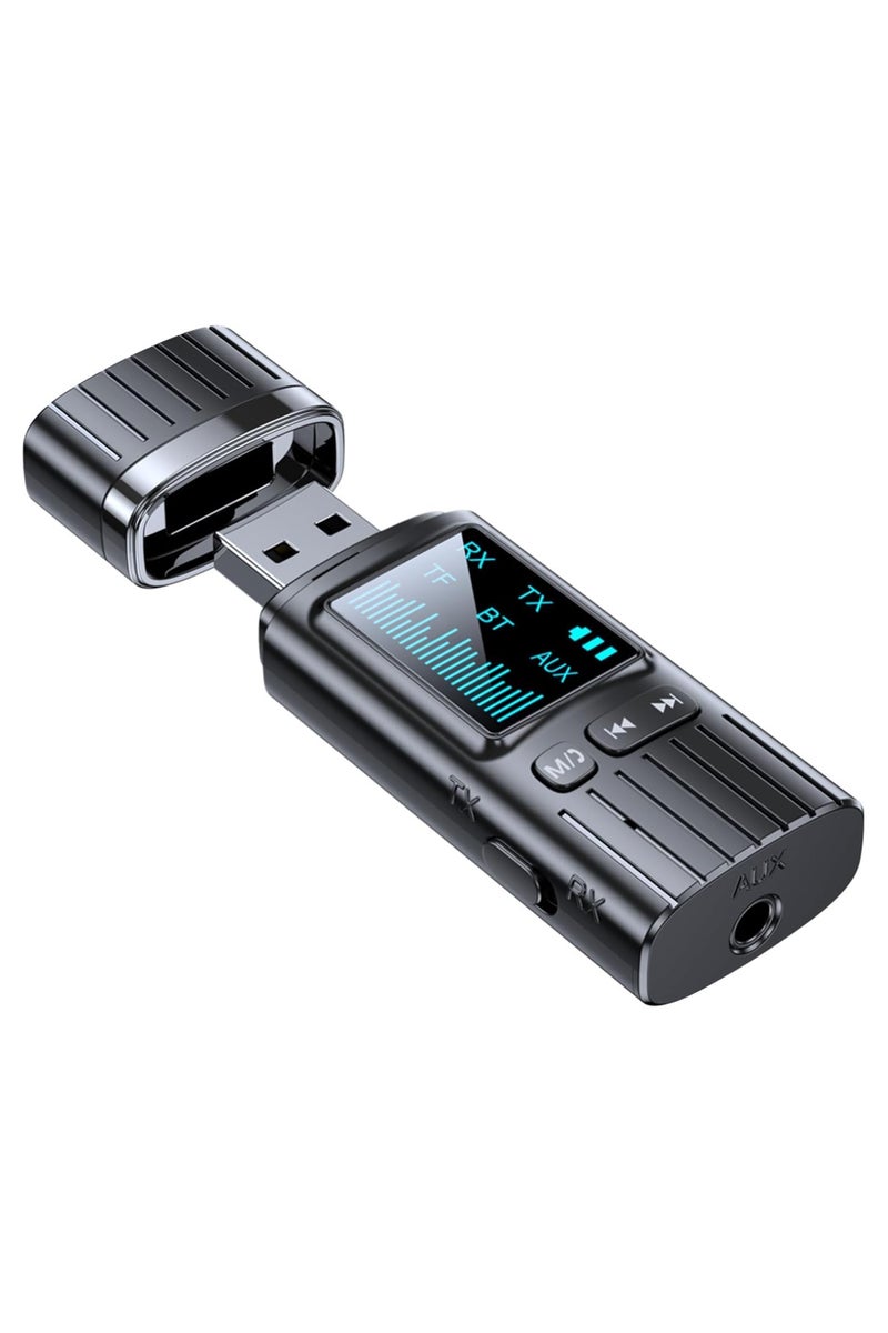 انسجام جهاز إرسال واستقبال بلوتوث 5.4 2 في 1 - محول صوت لاسلكي صغير USB محول AUX بلوتوث 3.5 مم للتلفزيون ومكبرات الصوت والكمبيوتر ونظام ستيريو السيارة والمنزل ومصدر طاقة USB - Image 1