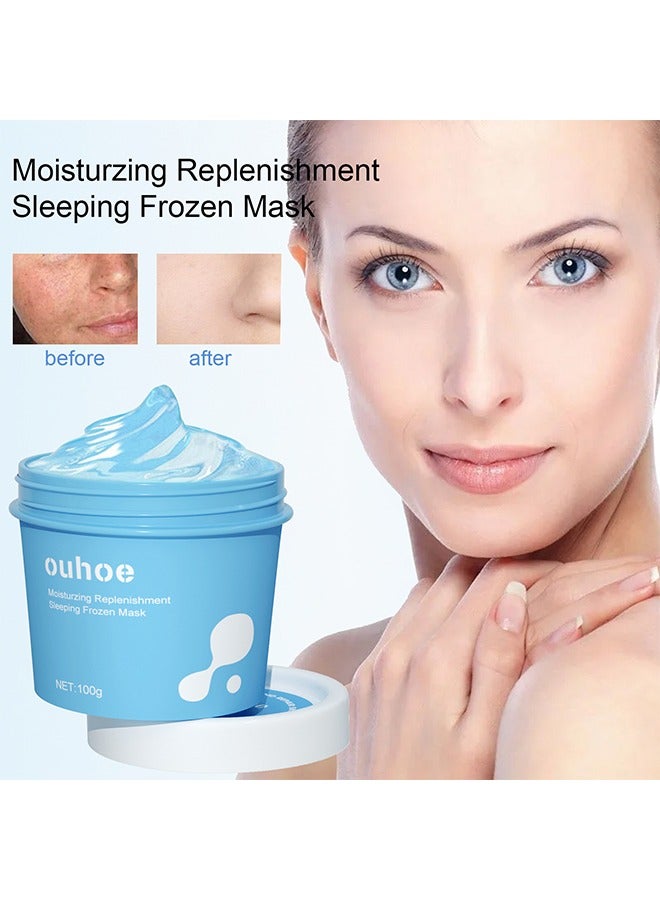 OUHOE Moisturzing Replenishment Sleeping Frozen Mask,Hydrating and Moisturizing Sleeping Jelly Mask Shrinks Pores Rejuvenates Brightens Skin Refreshes and Moisturizes 100g - Image 5