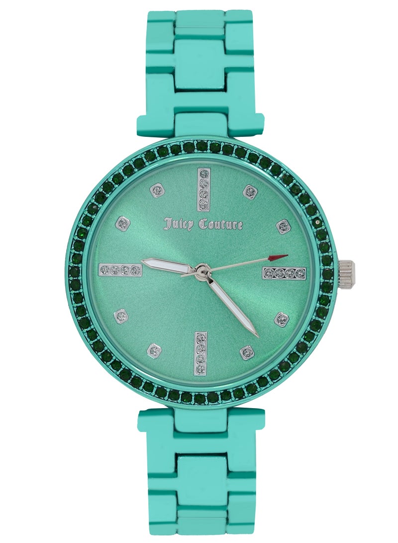 جوسي كوتور ساعة جوسي كوتور للنساء بمينا خضراء وسوار من الفولاذ المقاوم للصدأ باللون الأخضر - Image 1