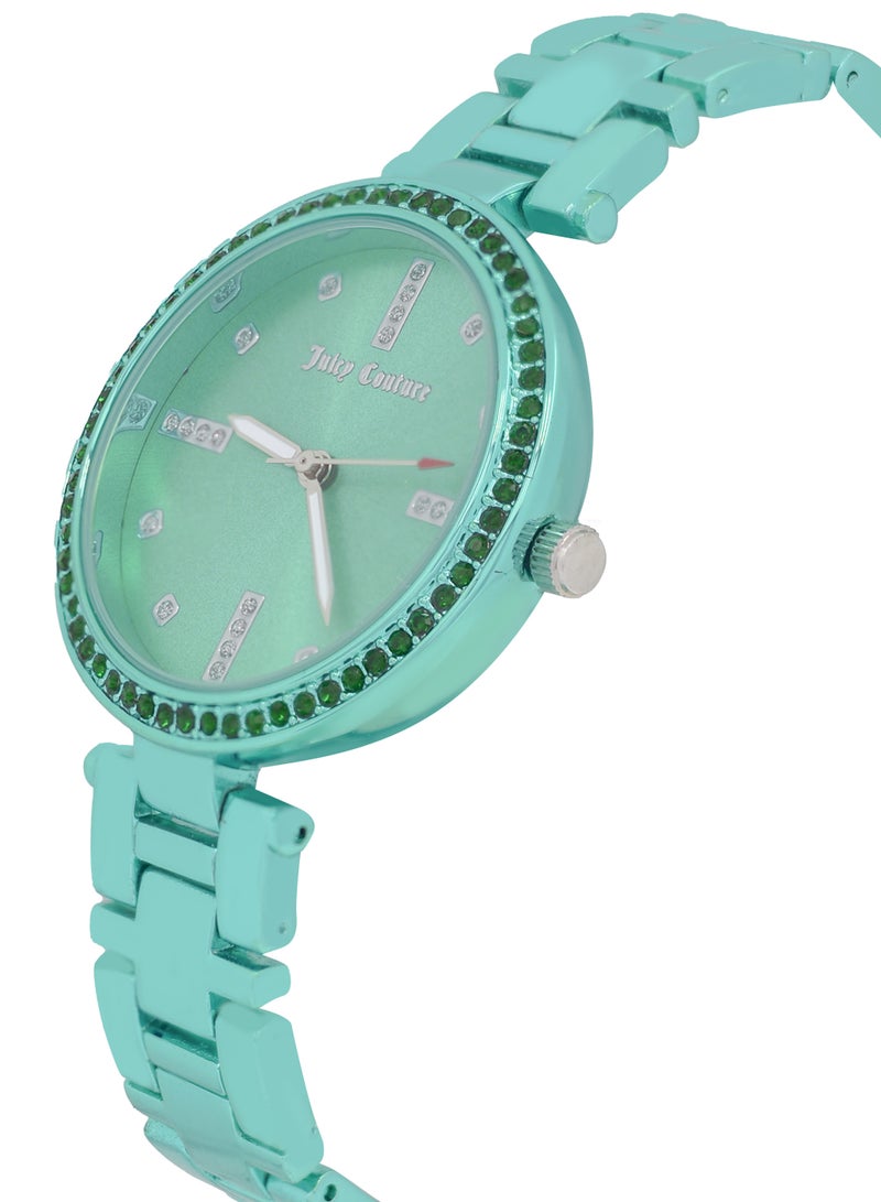 جوسي كوتور ساعة جوسي كوتور للنساء بمينا خضراء وسوار من الفولاذ المقاوم للصدأ باللون الأخضر - Image 2