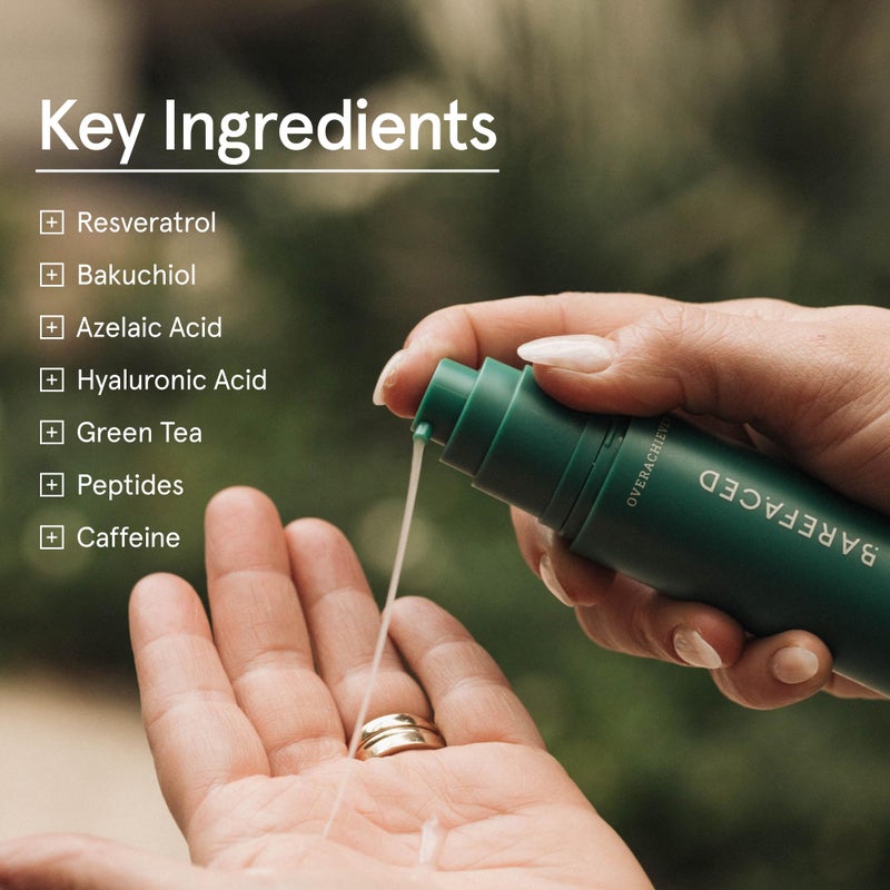 Barefaced Overachiever 1 Fl Oz â€“ 10-in-1 Skin Booster with Bakuchiol, Resveratrol & Green Tea â€“ Retinol Alternative, Hydrates, Minimizes Pores & Fine Lines - Image 4