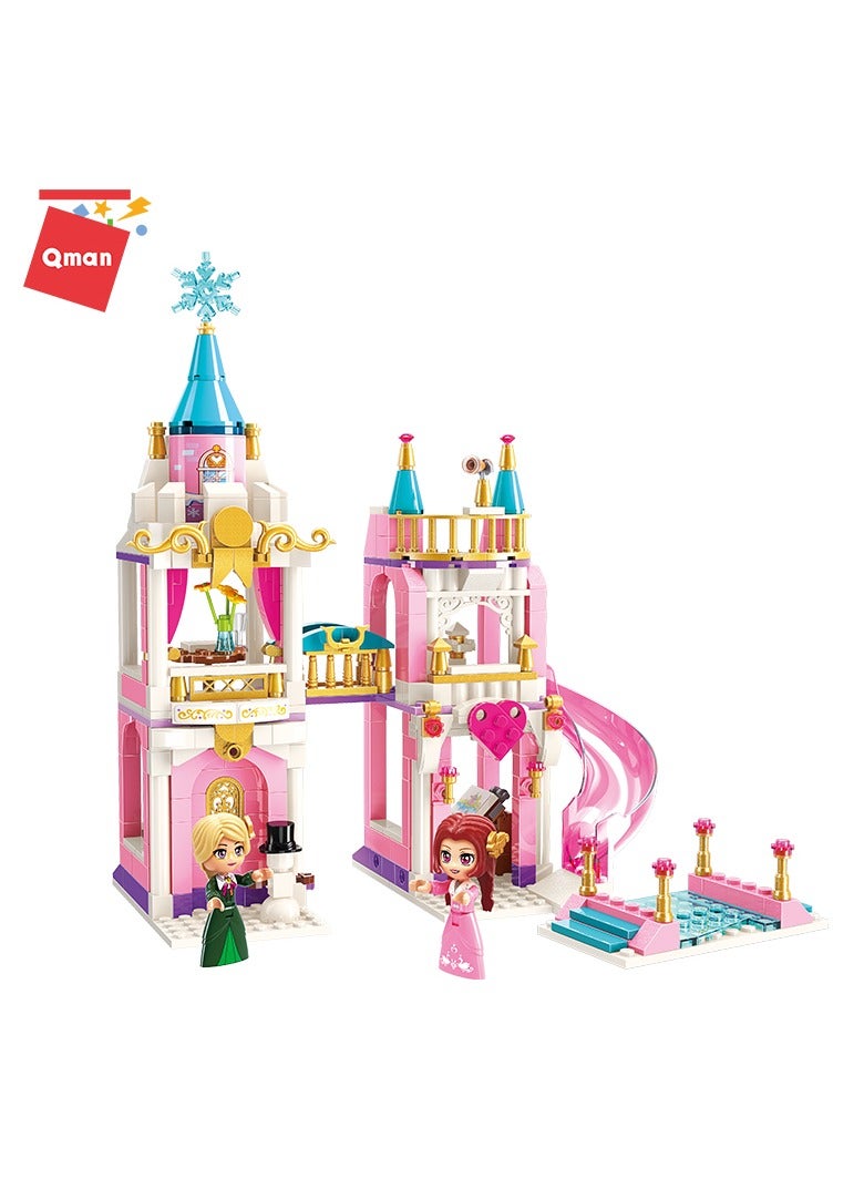 Qman Qman Snowflake Overlooking House (405 PCS) - Magical Snowy House Building Set for Kids and Creative Play - Image 2