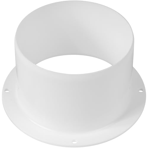 Vent Systems 4" Inch Air Vent Duct Connector Flange Straight Ventilation Pipe Plastic Ducting Connector Plate For Cooling Heating Ventilation System HVAC 4" Inches - Image 1