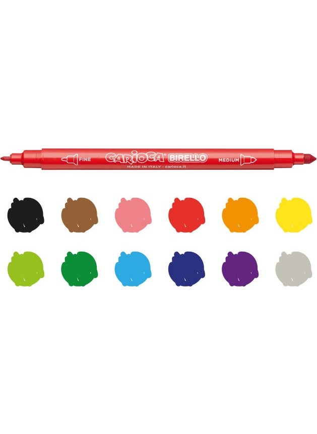 carioca Birello Jumbo Super Washable Double Ended Felt Paint Pen  - Image 2