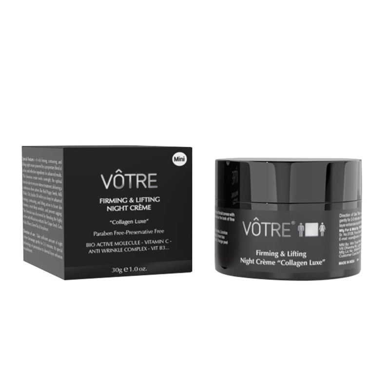 Votre VOTRE Mini Firming Lifting Night Creme Collagen Luxe Bio Active Molecule Vitamin C Anti Wrinkle Complex 30Gm - Image 1