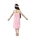 Leadtex Girls 20s Flapper Dresses Costume Dress Childrens Party Fringed Dresses with Feather HeadbandSize M810Pink - Image 4