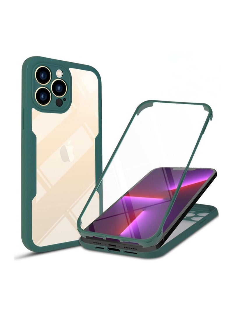 iPhone 14 Pro Case Green 360 Degree Full Body Protection - Image 3
